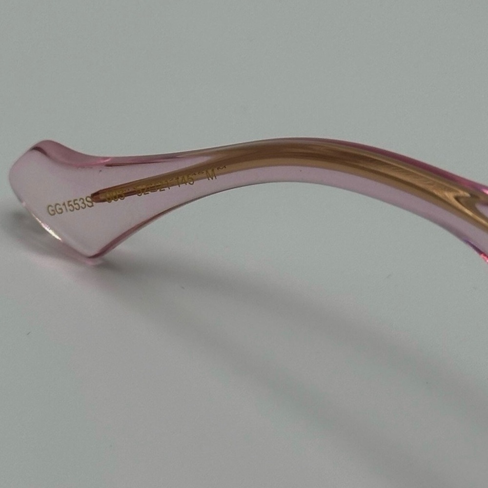 Gucci Gg Rectangle Frames Transparent Pink Eyewear - image 5